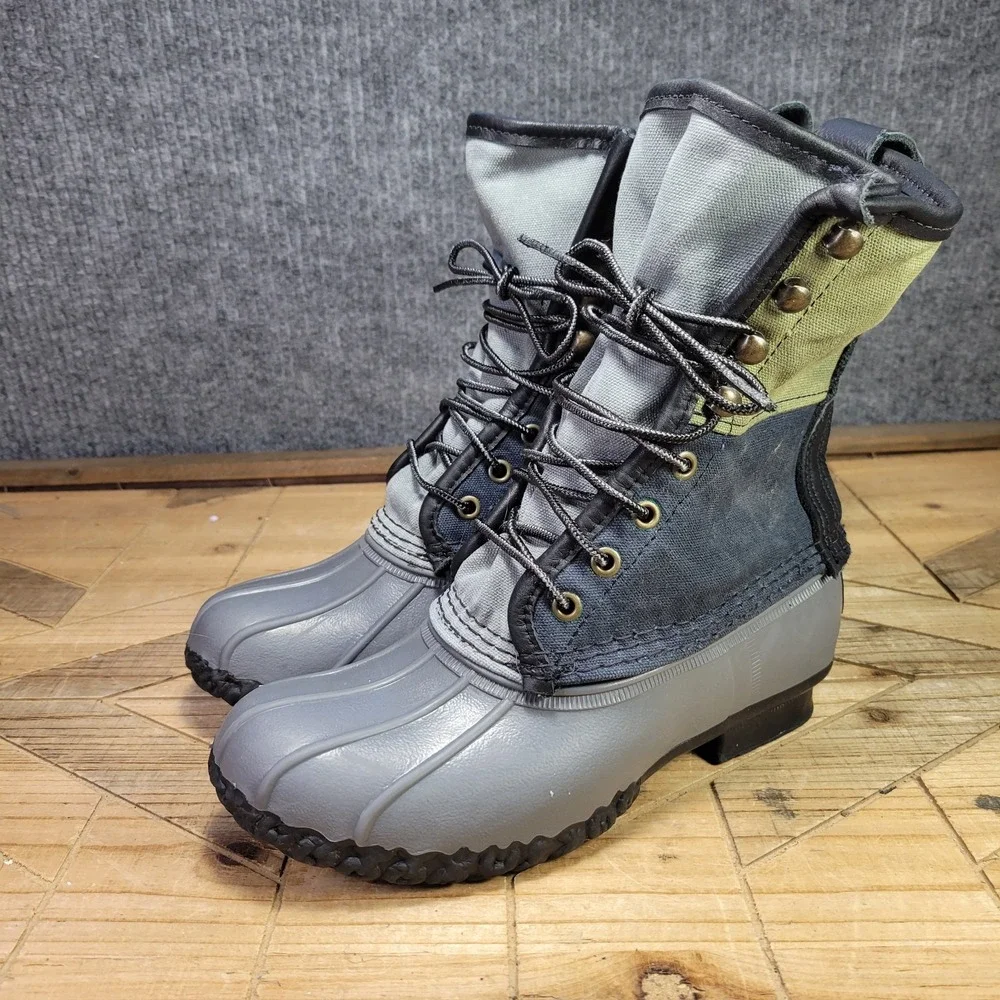 LL Bean Duck Boots Womens Size 6 Shoes Tri Color Canvas Signature Hunting Winter